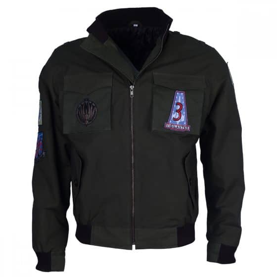 Green Air Flight Bomber Flying Embroidered Cotton Jacket - Skintoll