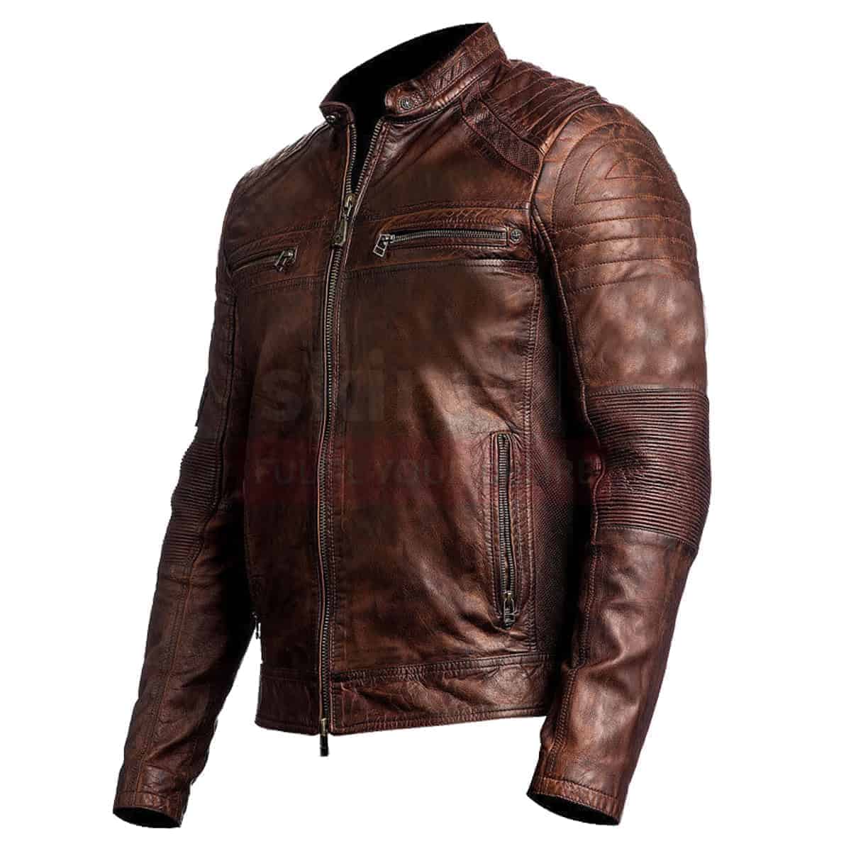 Men's Vintage Leather Motorcycle Jacket | Skintoll